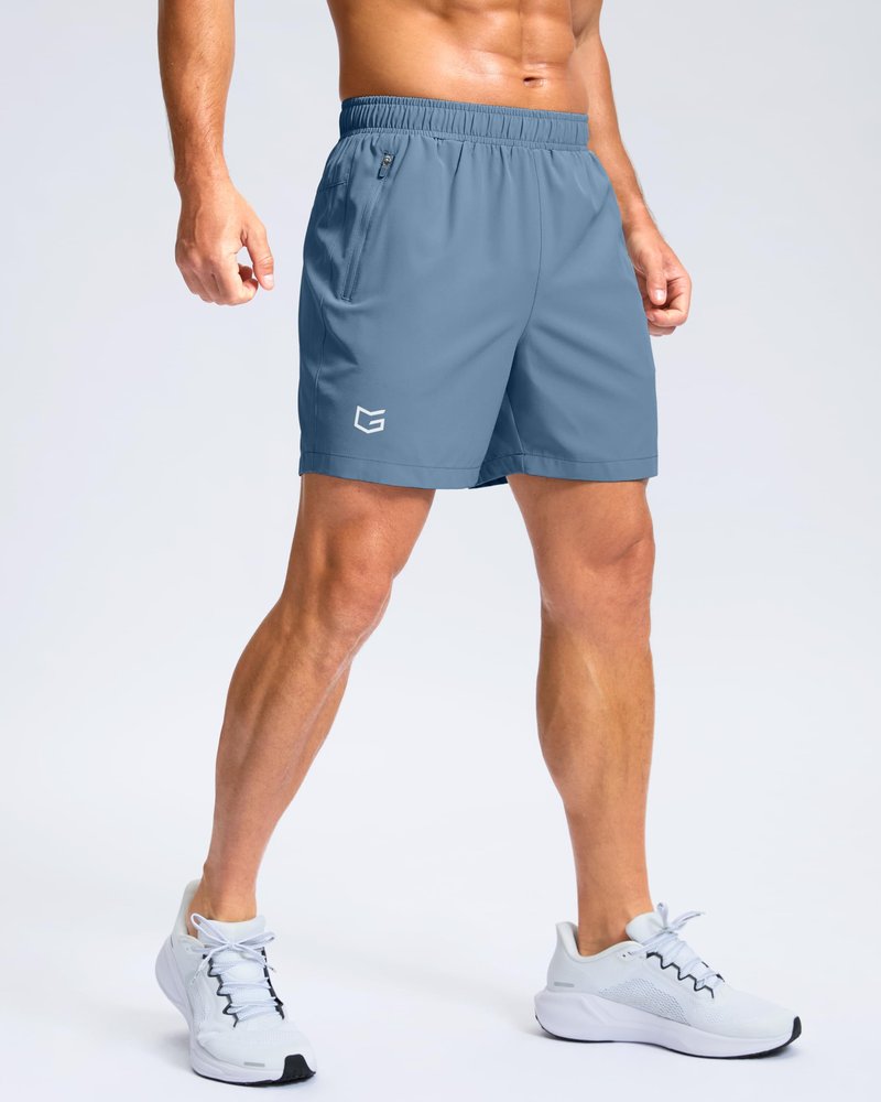 G Gradual Men's Athletic Running Shorts with Zipper Pockets Quick Dry 7"/ 5"/ 9" Workout Gym Shorts for Basketball Hiking(Federalblue,5S)
