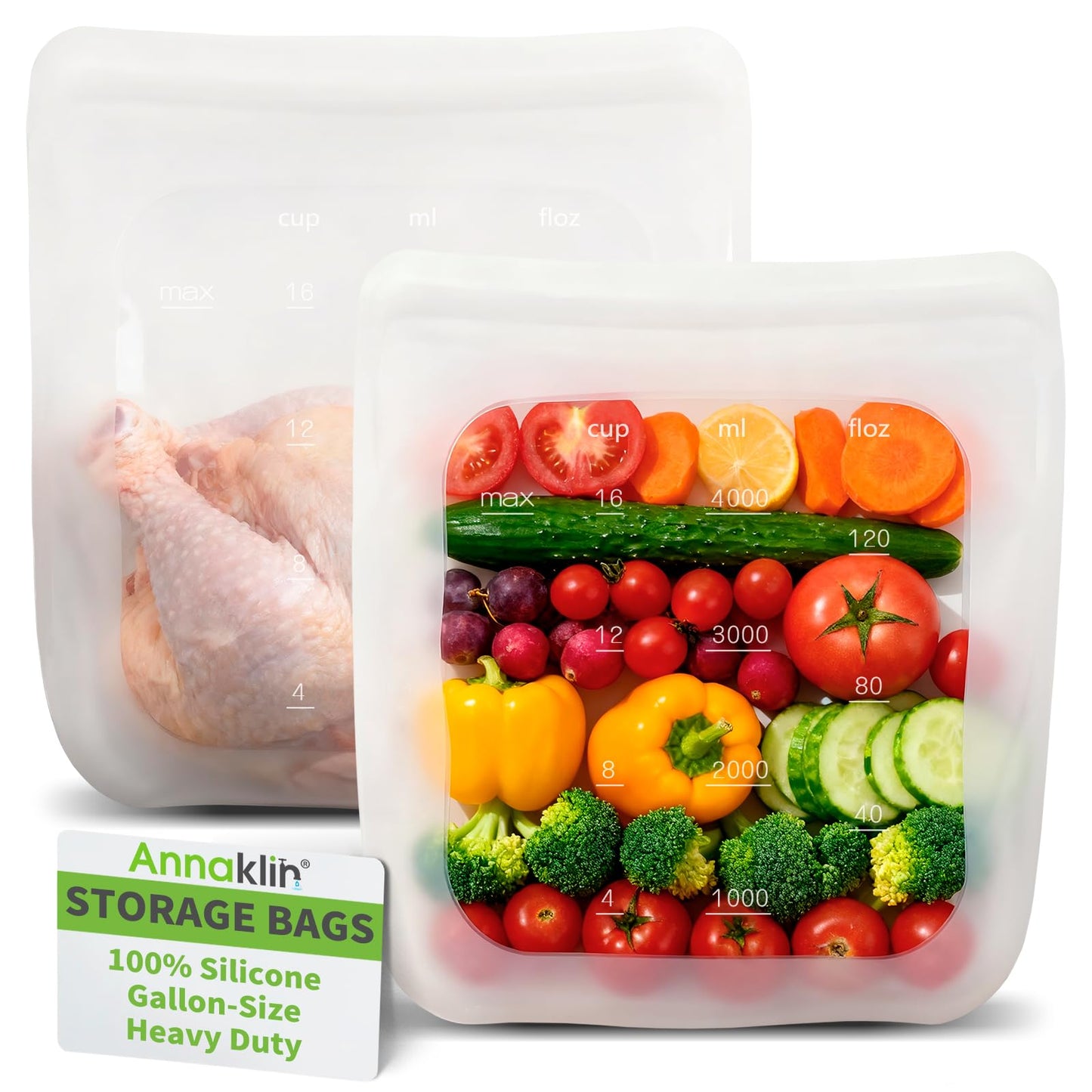 Reusable Food Bags, 12 Pack 100% Silicone Food Storage Bags Stand Up Zip Lock Container, Freezer Microwave Oven Dishwasher Safe, 4 Medium 4 Small 4 Extra Small, Aqua