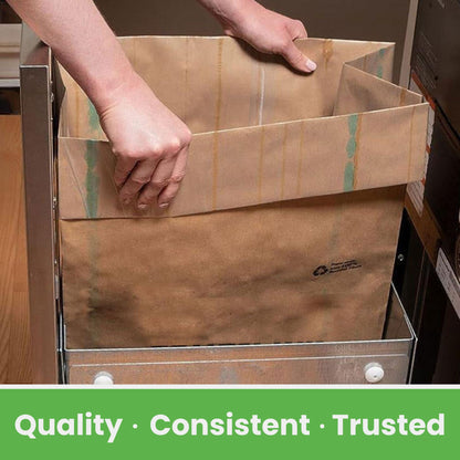 Kitchen Master Super Strong Compactor Bags (12 Pack) | Precuffed, Garbage Compactor Bags, Kitchen Liner, Paper Trash Bin Press, Kitchen Essential, Paper Garbage Press Liner