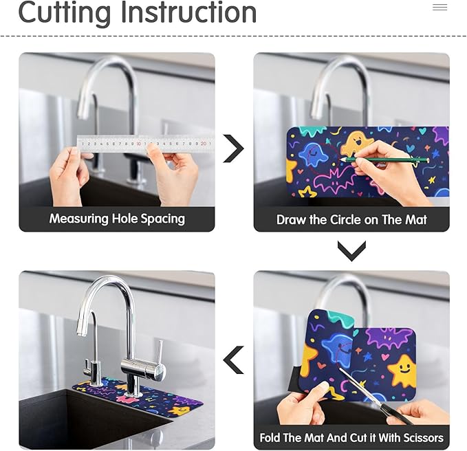 Kitchen Sink Splash Guard 2 PCS 14.7 Inch Sink Faucet Mat Splash Guard