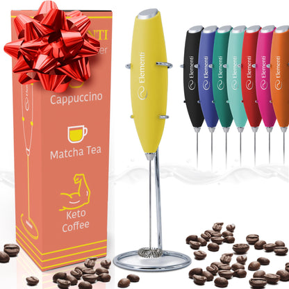 Elementi Portable Electric Milk Frother, Matcha Whisk, Milk Frother for Coffee Frother Electric Hand Blender, Mini Electric Whisk Small Hand Blender (Periwinkle)