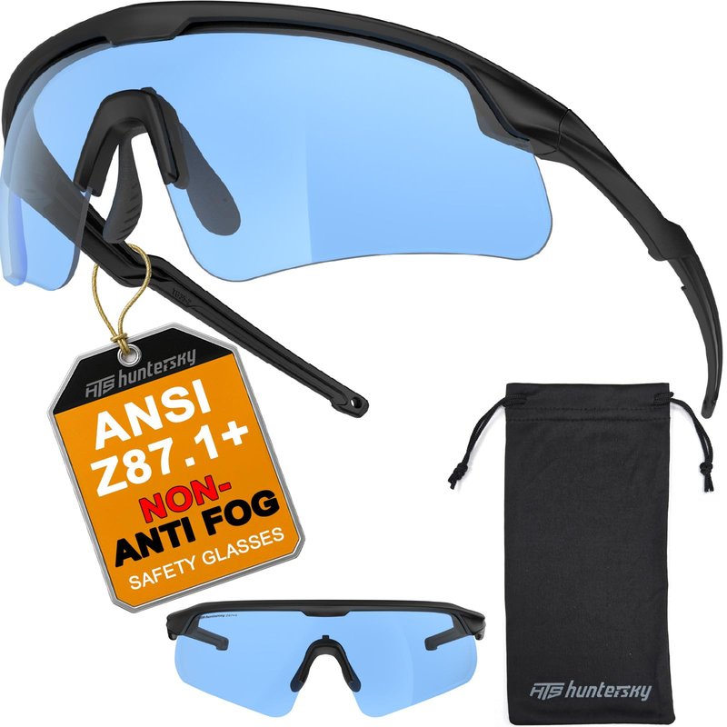 HTS HUNTERSKY Small Safety Glasses ANSI Z87.1 Impact Resistant Sports Eye Protection for Women Kids Cycling Pickleball S54