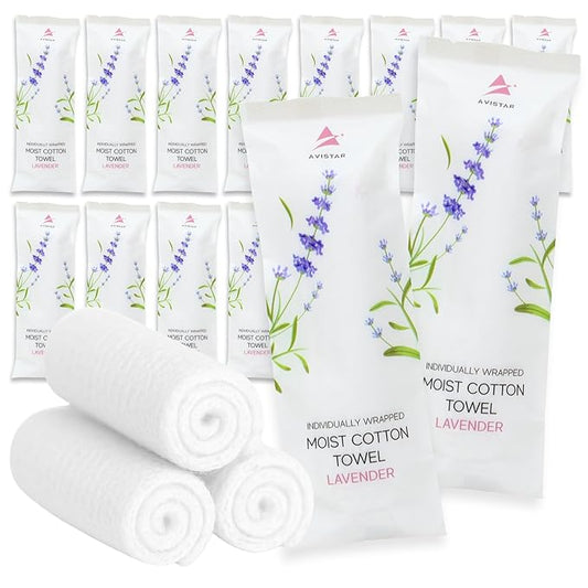 30 Hot or Cold Wrapped Moist Towels – 9'' x 9" Moist Towelettes Individually
