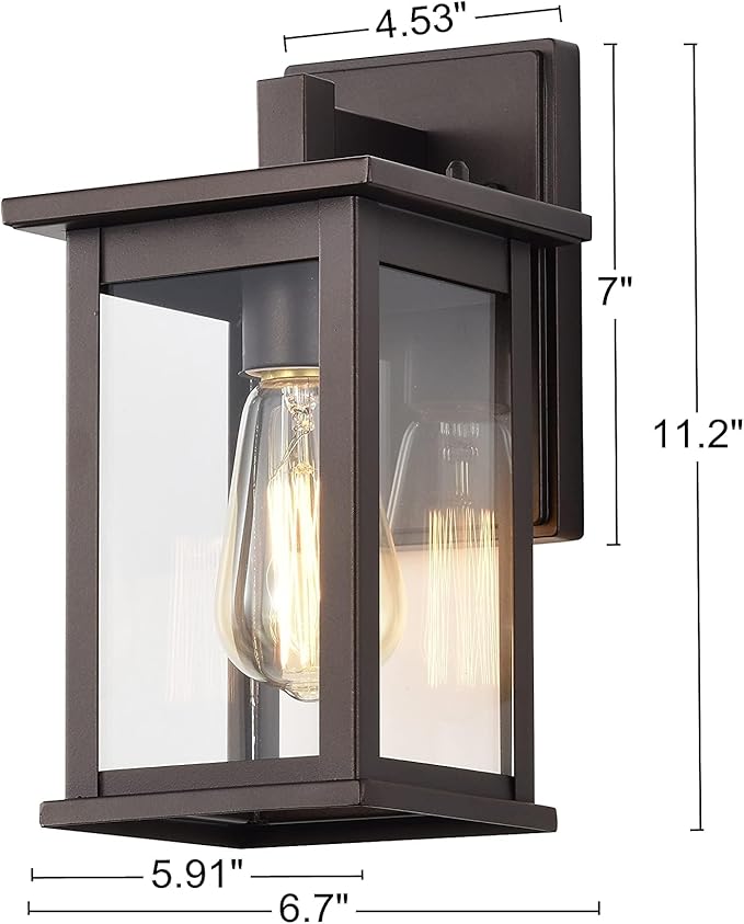 Bestshared Outdoor Wall Lantern Sconce,Outside Wall Lights for House,Porch Lighting Fixture,Anti-Rust Front Door Lamp Light for Front Porch Corridor Doorway Patio(Oil Rubbed Bronze, 1 Pack)