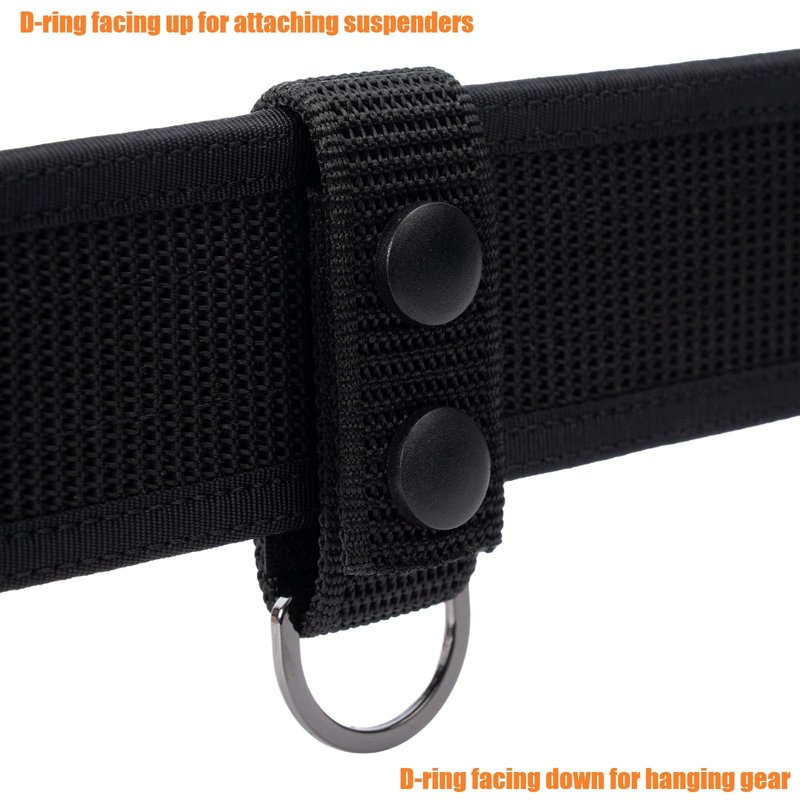 TACNEX Duty Belt Suspenders Loop Attachment with Metal Ring Nylon Tool/Utility Belt Keepers Connectors Police Harness Extenders/Adapter fit up to 2.25 inch Wide Universal Fit