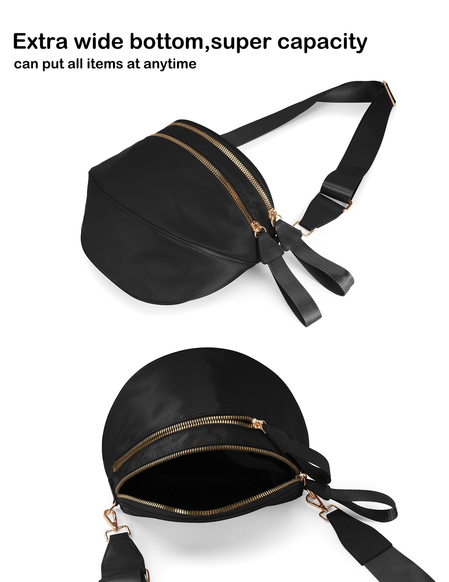 Spacious Nylon Crossbody Bag Bum Bag Handbags Wallets Purses Trendy Shoulder Bag for Women