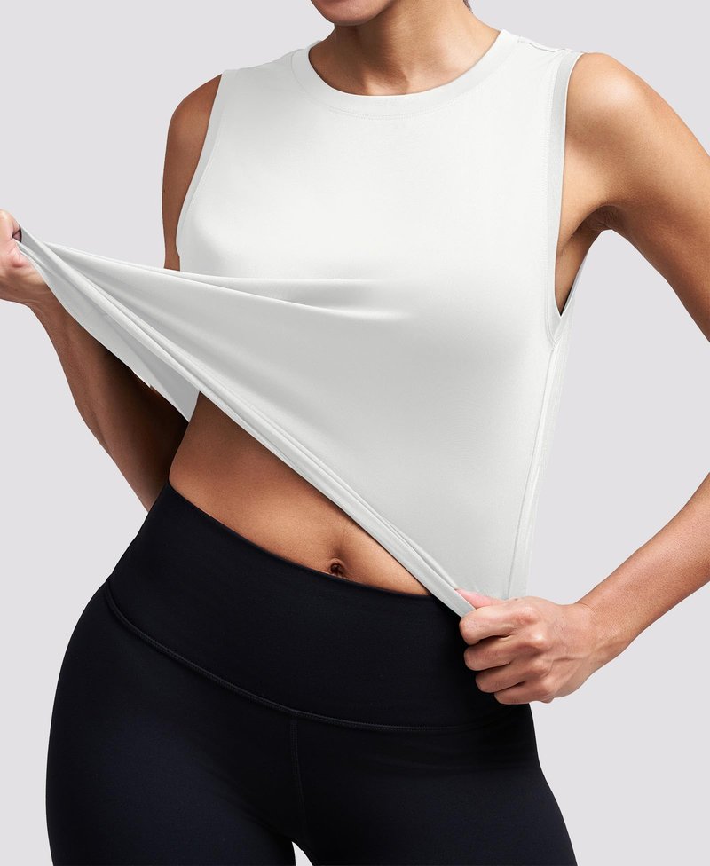 Alaroo Womens Workout Tank Tops Sleeveless Athletic Tank Tops for Woman Yoga Tennis Running Hiking Pilates Loose Fit Crop Summer Womens Tank Top White M 2026