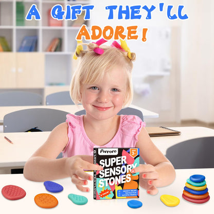 Fidget Sensory Toys for Kids & Adults with Autism ADHD: 6-Pack Silent Small Anxiety Relief Items, Quiet Fidgets & Worry Stones for Classroom Prizes, Mini Desk Toys for Calm Down, Stress Relief Gifts