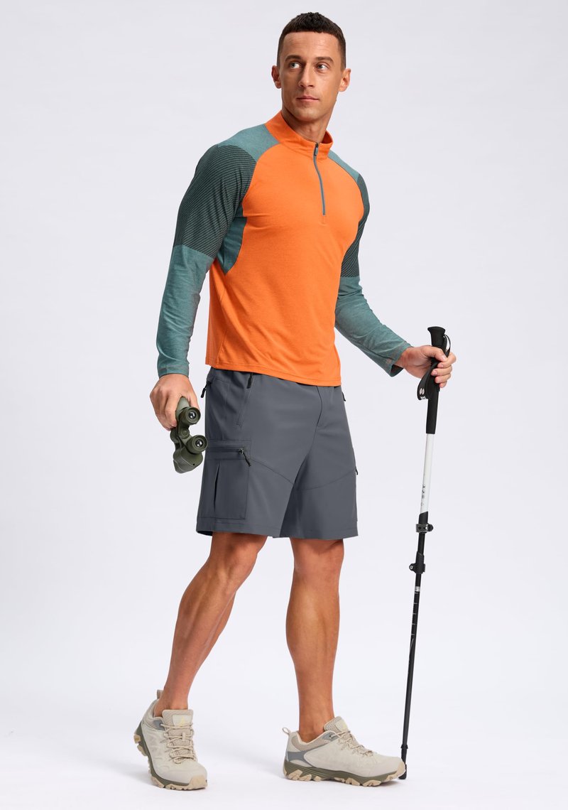 Pudolla Men's Hiking Cargo Shorts Lightweight 7" Travel Casual Shorts for Men Golf Work Outdoor with 5 Zipper Pockets(Deep Grey X-Large)