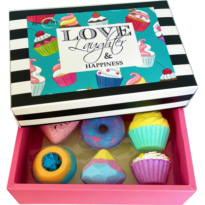 Bath Bombs for Kids - 6pc Gift Set Aromatherapy Natural Bath Bombs with Organic Ingredients, Skin Moisturizing Bubble Bath Fizzy, Gentle, Relaxing Birthday BathBombs for Girls, Women, Kids