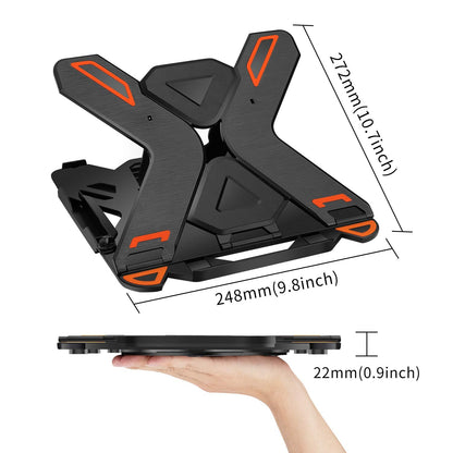 Ergonomic Adjustable Laptop Stand for Desk with Phone Holder & 360° Rotation - Foldable Portable Stand for 10-17" Laptops, MacBook Pro 16", Gaming Laptops, Tablets | Heavy-Duty & Ventilated Design