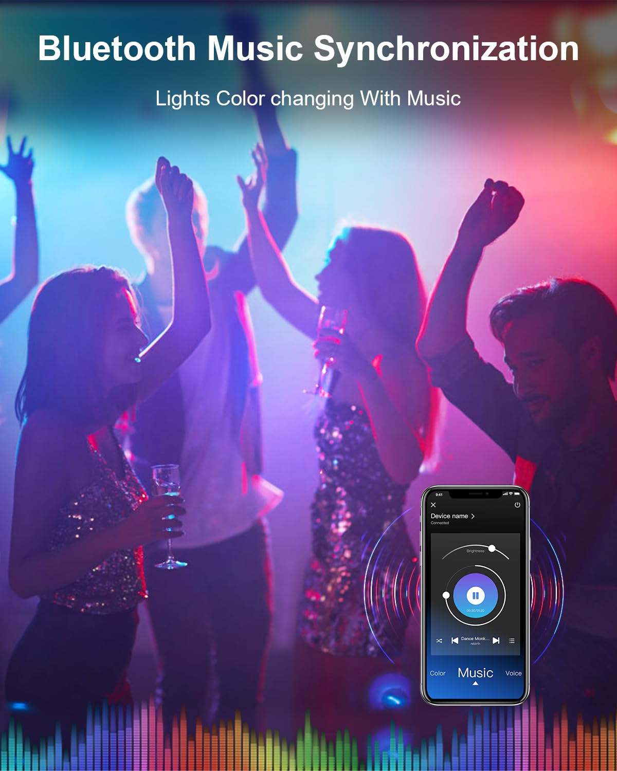 Mexllex LED Strip Lights 30m, Ultra-Long LED Lights Strip Music Sync, App Control with Remote, LED RGB Tape Lights LED Lights for Bedroom Party