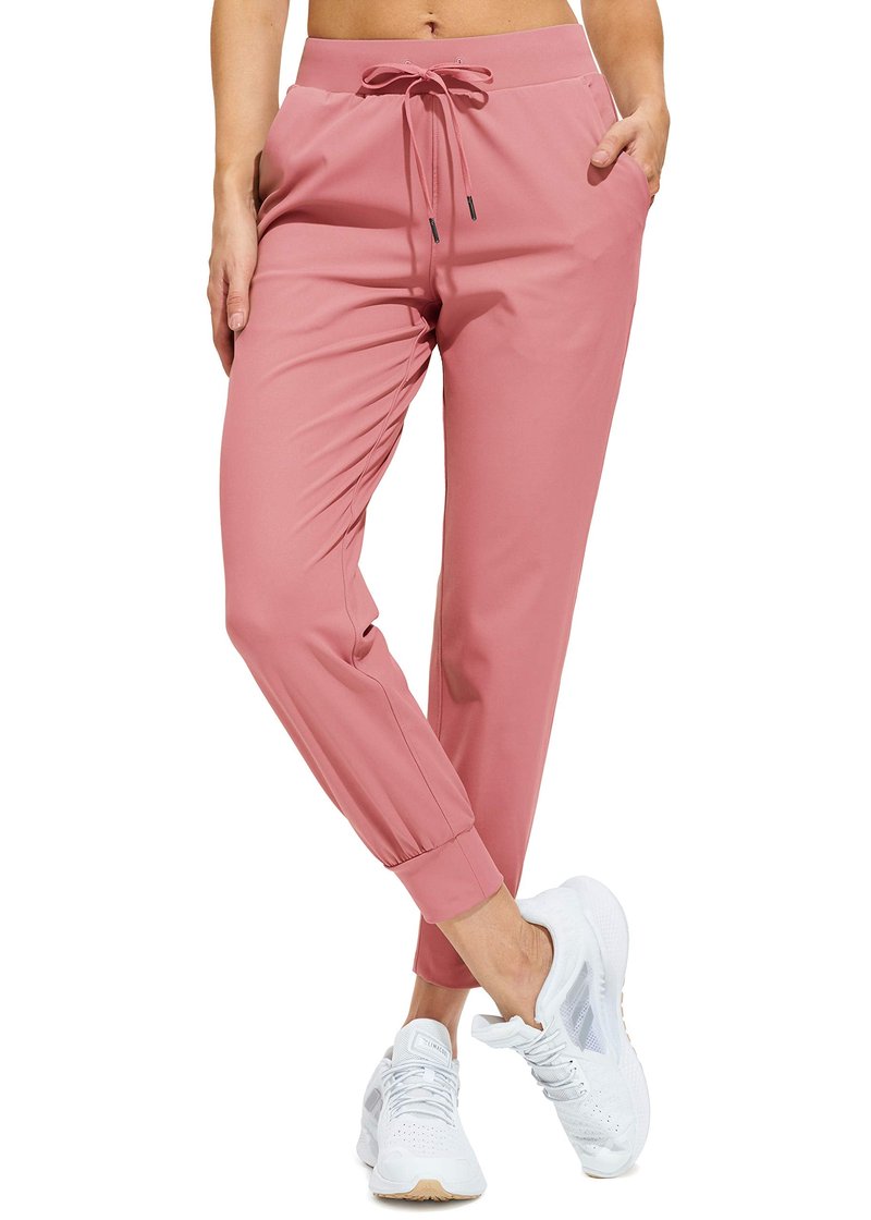 Libin Women's Joggers Pants Athletic Sweatpants with Pockets Running Tapered Casual Pants for Workout,Lounge, Mauve S