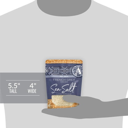 Artisan Salt Company Sel Gris French Grey Sea Salt, Tamisé Grain, Zip-Top Pouch, 4 Ounce
