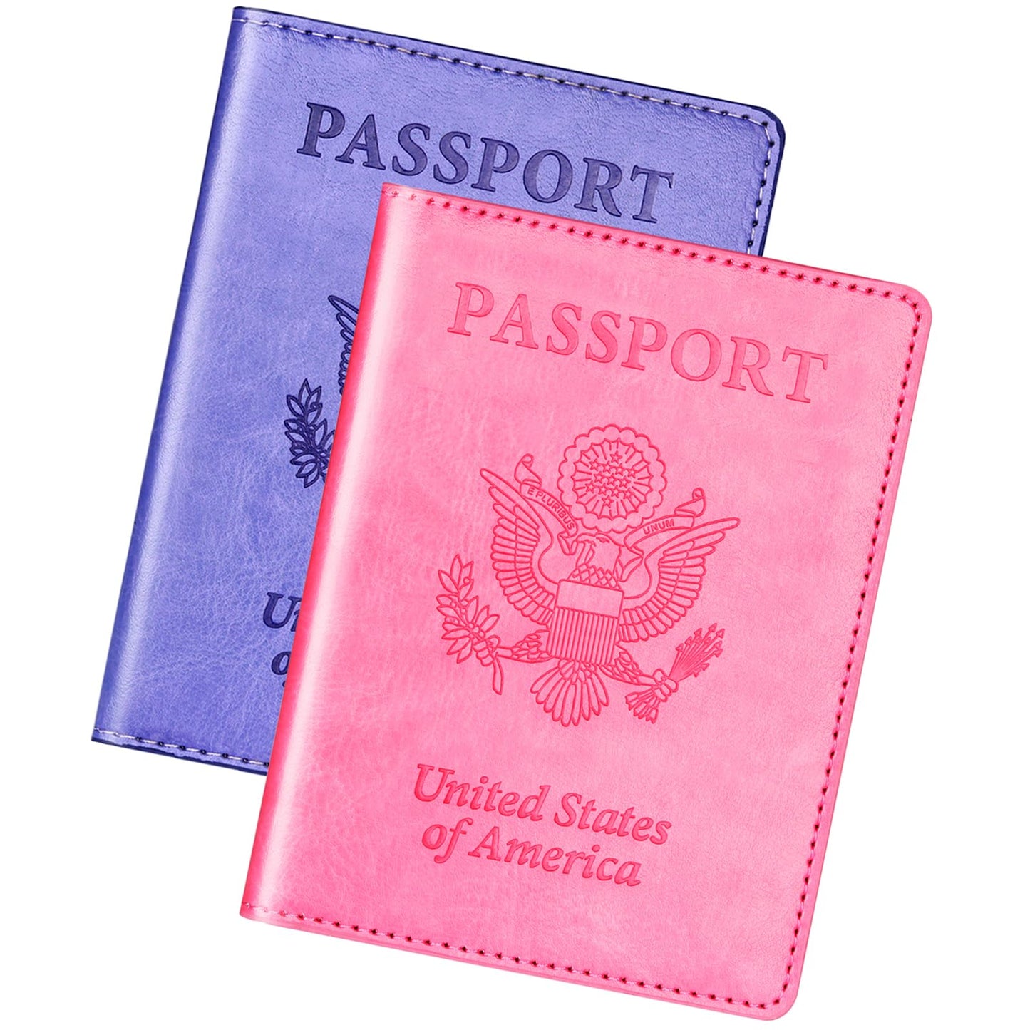 Herain Passport Holder for Travel 2 Pcs, Passport Cover Wallet Case Women Men Family Travel Cruise Ship Essentials, Passport Book Holders Travel Gifts Vacation Must Haves