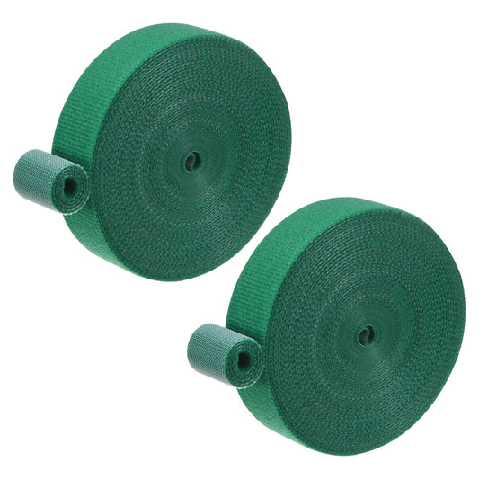 M METERXITY 2-Roll Garden Plant Tape, 33 ft x 0.8 in Garden Hook and Loop Plant Ties Multi-Purpose Use Adjustable and Reusable Twist Wire Tape for Plants/Flowers/Vines [Green]