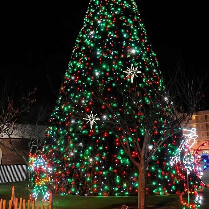 OZS 2PK 240LED 95FT Solar String Lights Outdoor Waterproof | Solar Christmas Tree Lights with 8 Lighting Modes Solar Light Outdoor for Xmas Party Garden Tree Christmas Decorations (Red&Green)