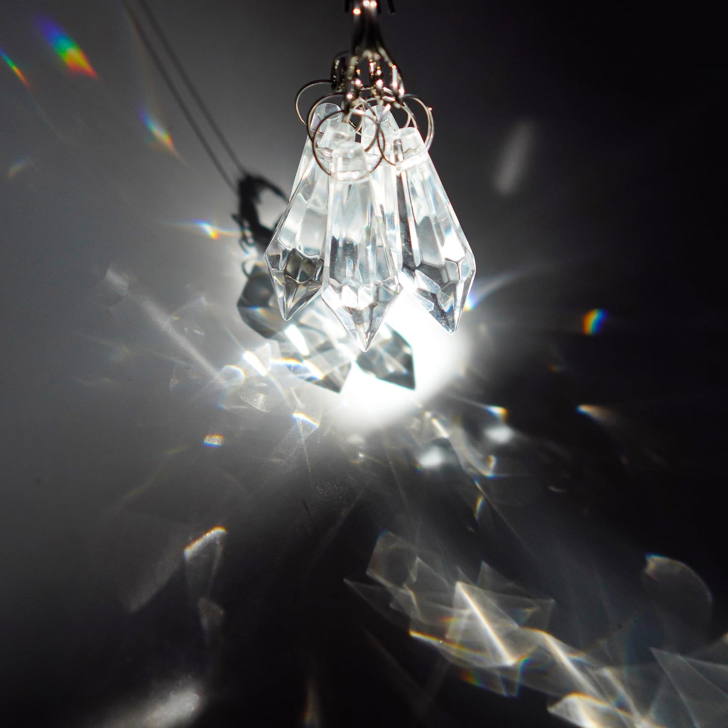 H&D 50pcs 38mm Crystal Icicle Pendant Chandelier Prisms Drops Lamp Candle Holders Curtain DIY Parts(Clear)