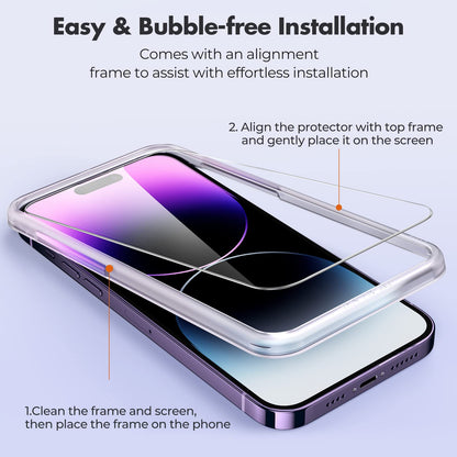 UNBREAKcable Shatterproof Tempered Glass Screen Protector for iPhone SE 2022/SE 2020, iPhone 8/7 [3-Pack] [99.99% HD Clear] [Easy Installation Frame] [9H Hardness][Bubble Free] for Apple 4.7''