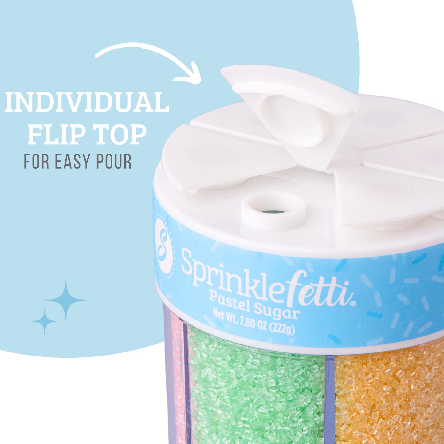 Sweets Indeed Valentines Sprinkles 6-Cell Jar | Heart Sprinkles, Red White Pink Jimmies & Sanding Sugar | Baking & Decorating | 6.45 ounces