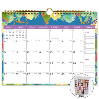 Lbylyhxc 2026 Calendar - Includes January 2026 to June 2027-18 Monthly Wall Calendar 2026, 11 x 8.5 Inches.Thick Paper with Julian Dates and Block for New Year and Christmas Presents (wall calendar 2026-2027 flower)