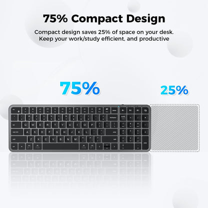 iClever BK20 Bluetooth Keyboard, with Numeric Keypad, Multi-Device Rechargeable and Stable Connection Compact Size Wireless Keyboard for MacBook, Laptop, iPad, Tablet, Windows
