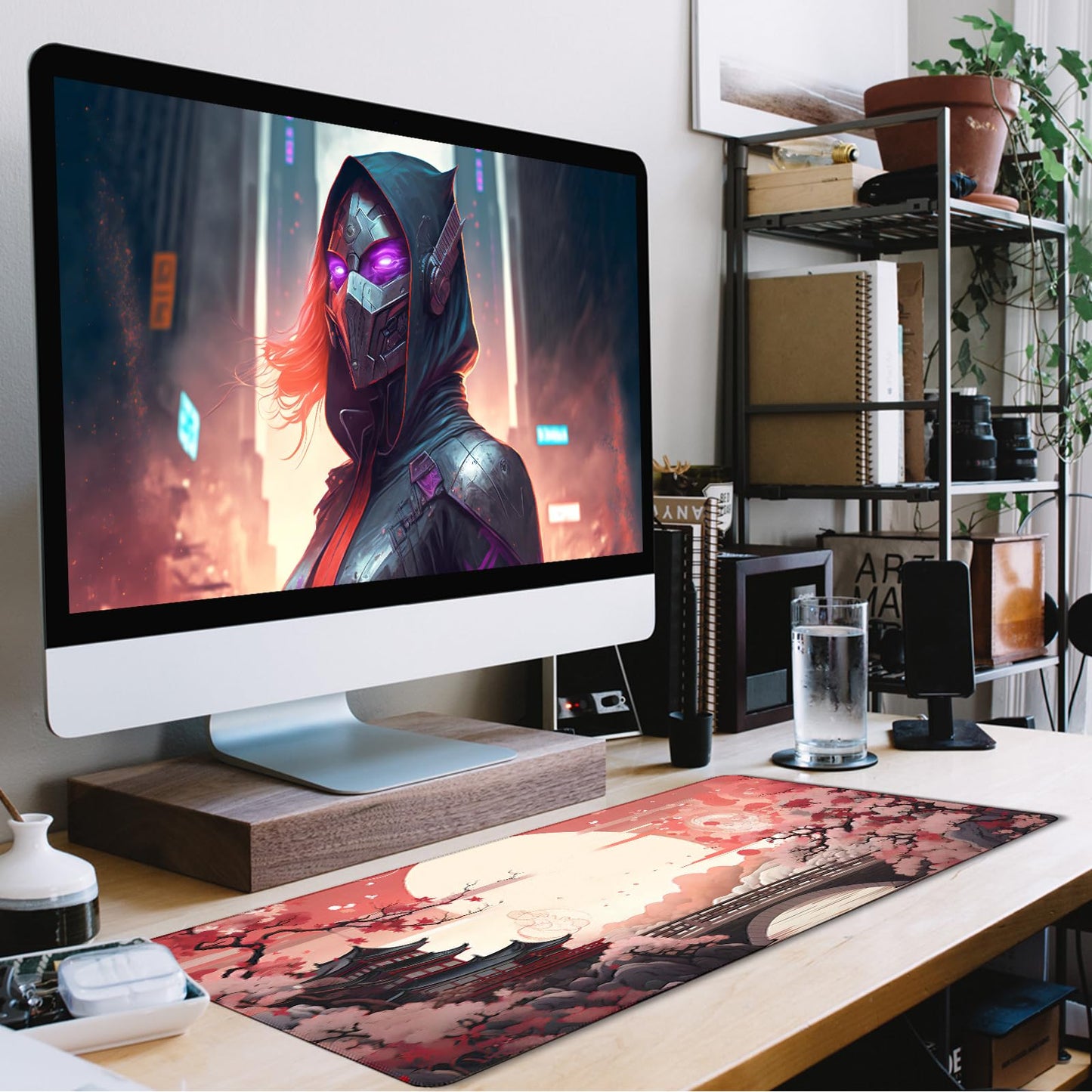 Japanese Large Gaming Mouse Pad with Stitched Edges, 31.5" x 15.7" Large Extended Computer Pad, Mouse Pad Protector with Non-Slip Waterproof Rubber Base for Laptop Office Accessories, Sunset