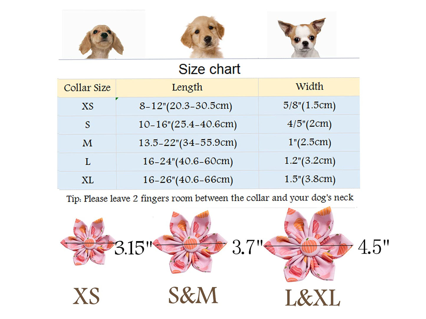 ARING PET Halloween Dog Collars with Detachable Flower, Pink Pumpkin Pet Collar with Metal Buckle for Puppy Small Medium Large Boy Girl Dog-XS