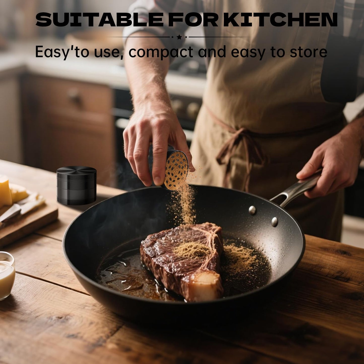 Grinder 2.5 in. Steel Kitchenware Black