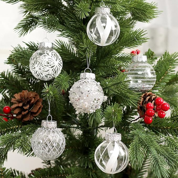 25Pcs Christmas Ornaments Sets 2.36” Christmas Ball Ornaments Christmas Tree Ornaments Shatterproof Xmas Balls Bulbs for Holiday Wedding Party Christmas Tree Decoration（Red Green White）