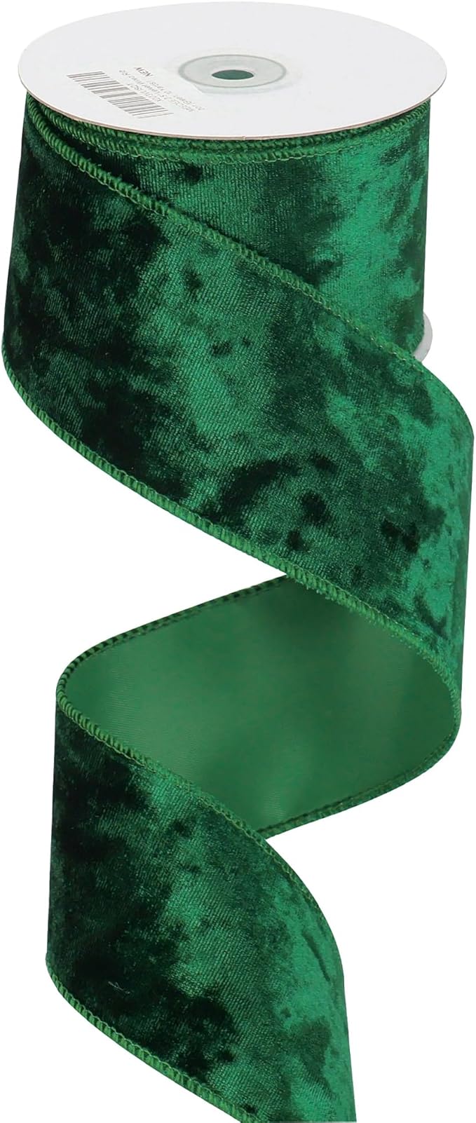 MEEDEE Green Velvet Wired Ribbon 2.5 inch Crushed Velvet Christmas Ribbon 10 Yards for Christmas Tree Decoration, Wreath Supplies, Crafts Bow, Gift Wrapping, Wedding Decor and Accents