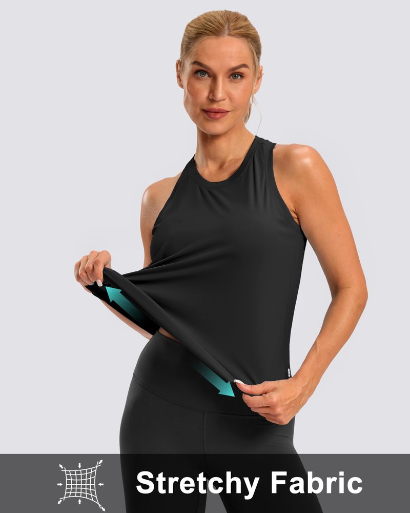 G Gradual Women's Workout Tank Tops Racerback Athletic Yoga Tops Loose Fit Sleeveless Running Gym Sports Shirts for Women(Black,XXL)
