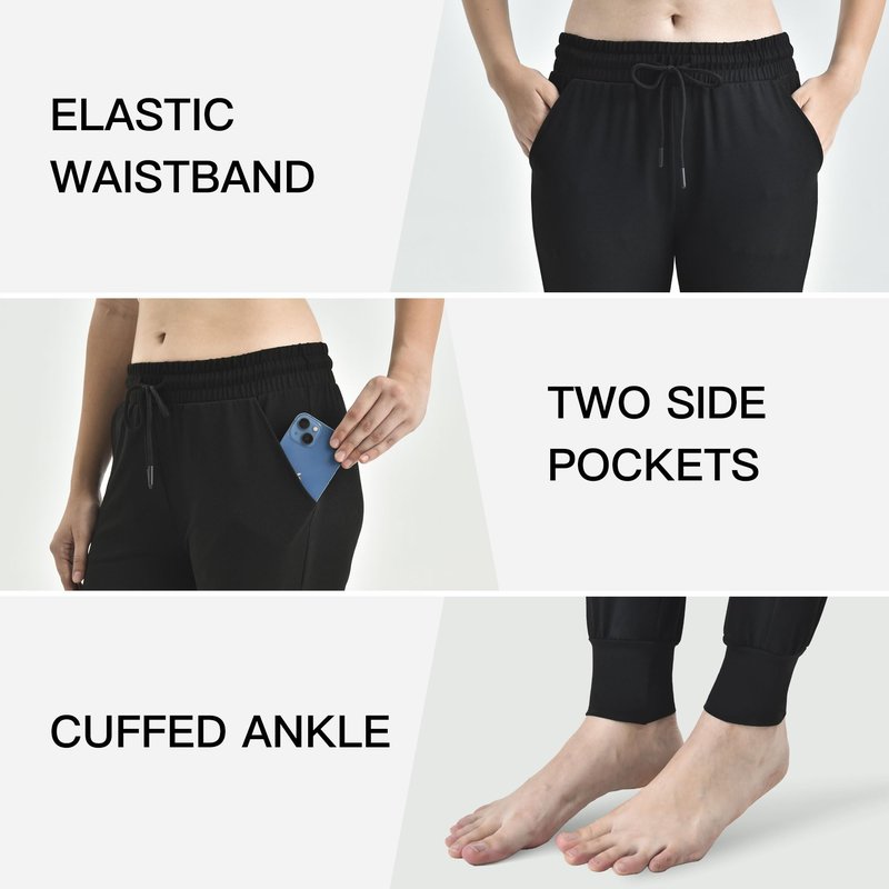 Ipletix Joggers for Women with Pockets,Womens Drawstring Lightweight Yoga Sweatpants for Lounging Workout Running Navy M
