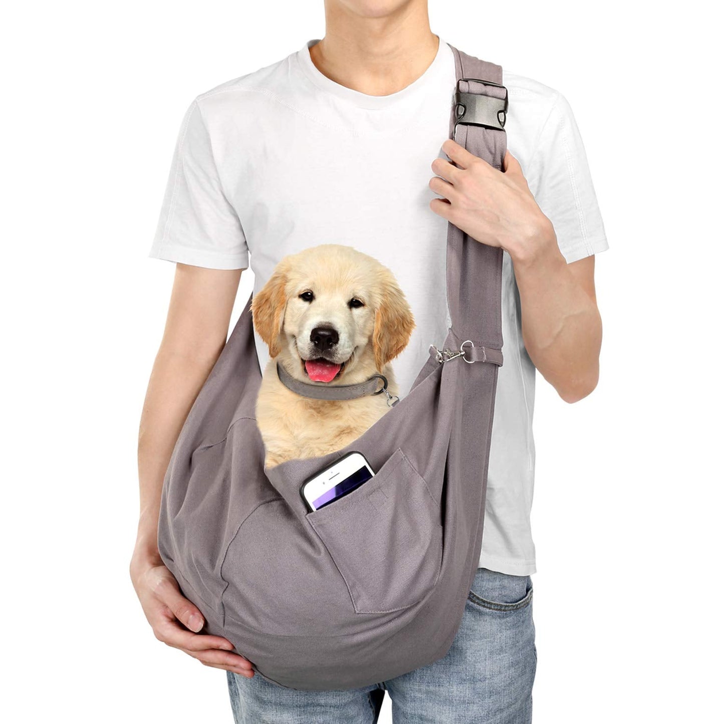 AGPTEK Pet Sling Carrier, Ownpets Pet Sling Carrier Bag Fit Medium Size Cats&Dogs Maximum Load 10 kg, Comfortable, Adjustable, Perfect for Daily Walk, Outdoor Activity and Weekend Adventure…