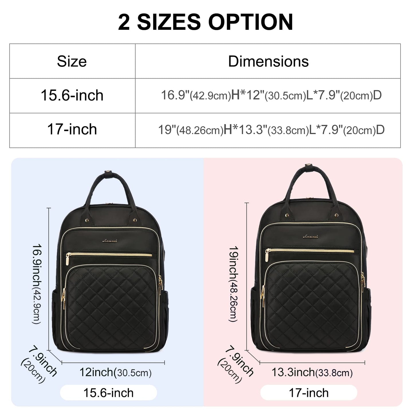 LOVEVOOK Laptop Backpack Women 15.6 Inch, Backpacks Womens, Rucksack Bag for School College Work Travel University, Ladies Lightweight Commuter Bags with USB Charging Port, Black