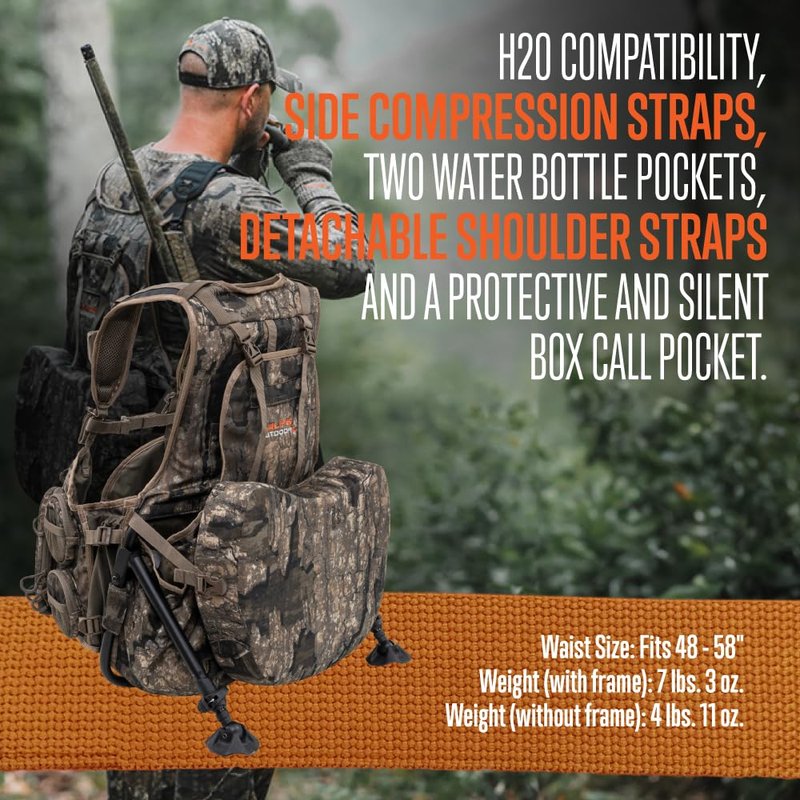 ALPS OutdoorZ Grand Slam Turkey Vest Featuring Removable Sit Anywhere Kickstand Frame and Fold-Away Seat, Large Game Bag, and Cell Phone Use in Pocket, Standard, Realtree Timber