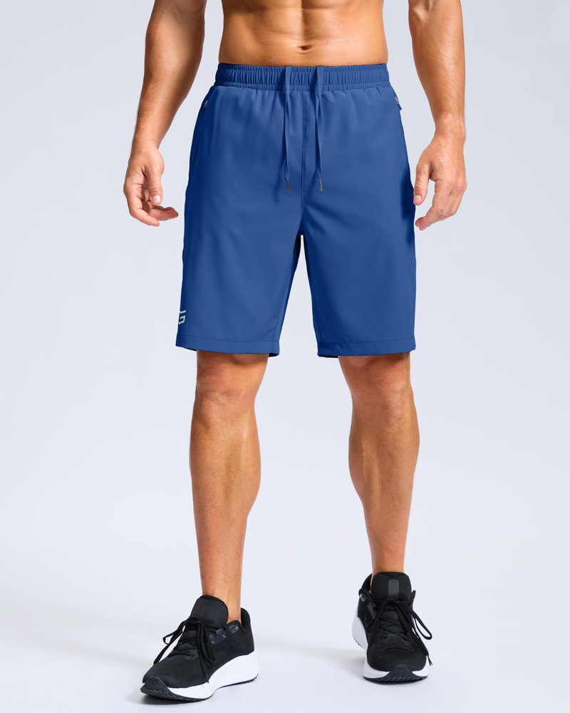 G Gradual Men's Athletic Running Shorts with Zipper Pockets Quick Dry 7"/ 5"/ 9" Workout Gym Shorts for Basketball Hiking(Royal Blue,9XXXL)
