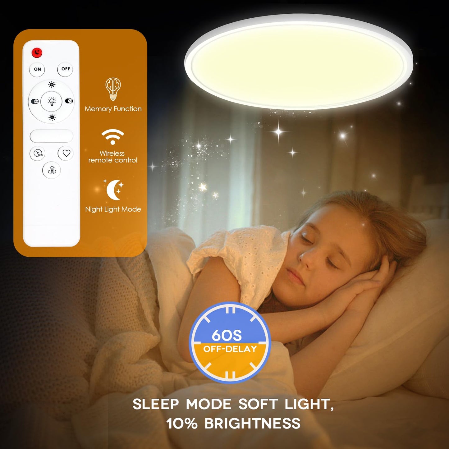 Yexati Bathroom Light 24W 3200LM 30cm Dimmable with Remote Control 6500K-3000K, IP54 LED Bathroom Light Ultra Thin Flush Ceiling Light Round for Kitchen Toilet Porch Bedroom Utility Room White