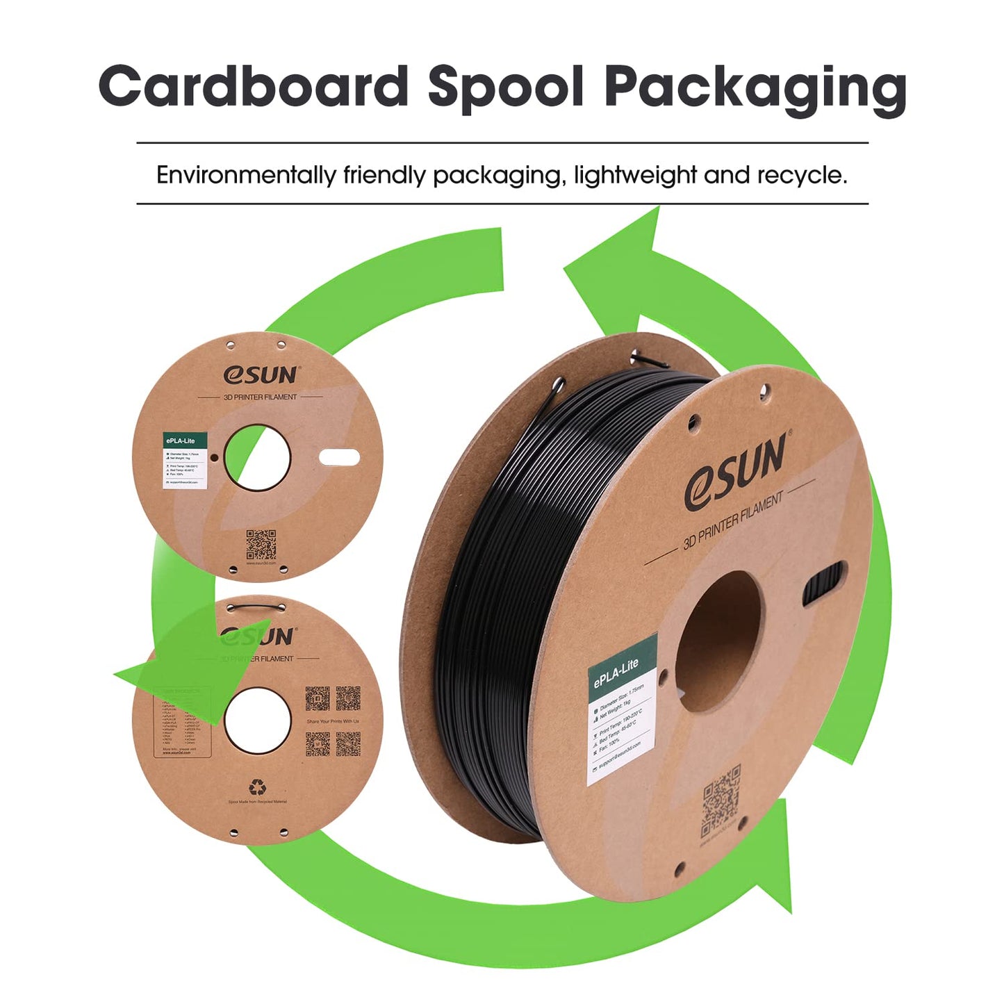 eSUN PLA Filament 1.75mm, 3D Printer Filament PLA Dimensional Accuracy +/- 0.03mm, 1KG per Spool, 2 Spools 3D Printing Filament,Black and Black