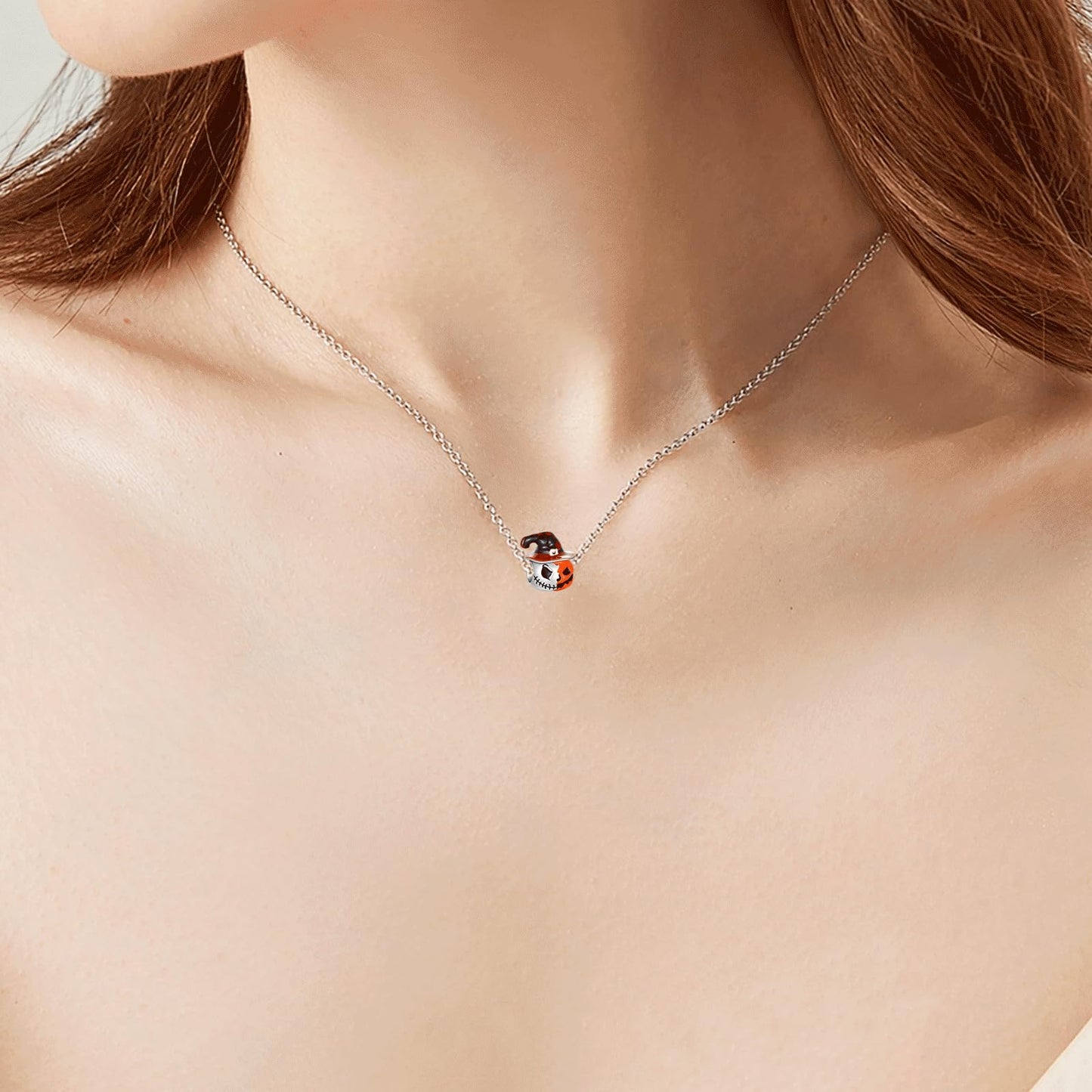 ARVALILS Pumpkin Hat Halloween Charm 925 Sterling Silver Charm Fits Women's Charm Bracelet & Necklace Halloween Jewelry Gifts for Women