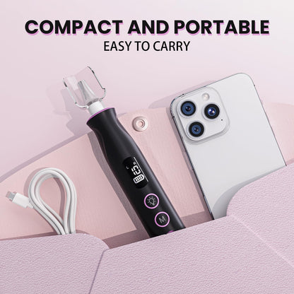 Electric Nail Drill, Cordless 2000 mAh Rechargeable Portable Nail File 12 in 1 Kit for Thick Toenails, 10 Speeds Nail Dril Machine Professional Manicure Pedicure for Hand Natural Nails Care (White)