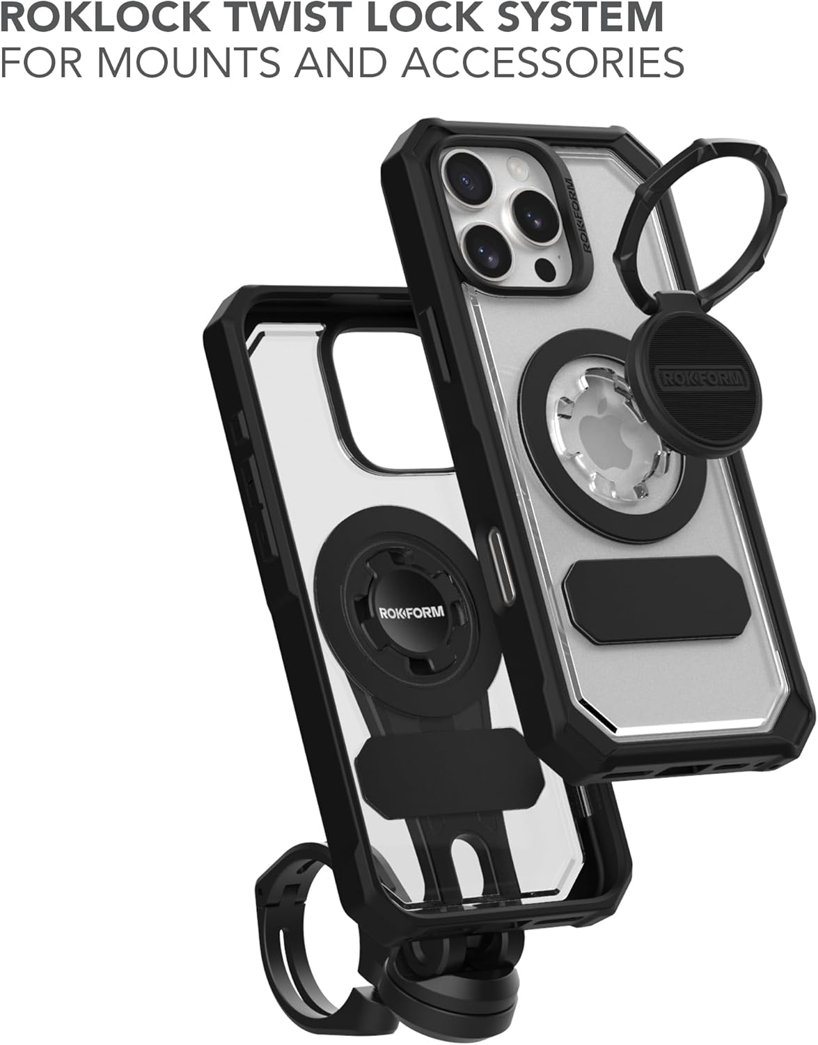 Rokform Rugged Case Compatible with iPhone 16 Pro Max, Magnetic Cover (Black)