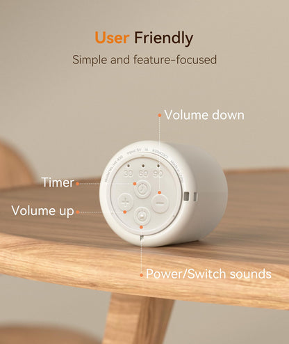 Dreamegg Portable White Noise Machine - Travel Sound Machine for Sleep, Features Powerful Battery, Egg-Sized, 16 Nature Sounds, Timer, Sound Machine for Baby Adults Office Privacy Home Gift