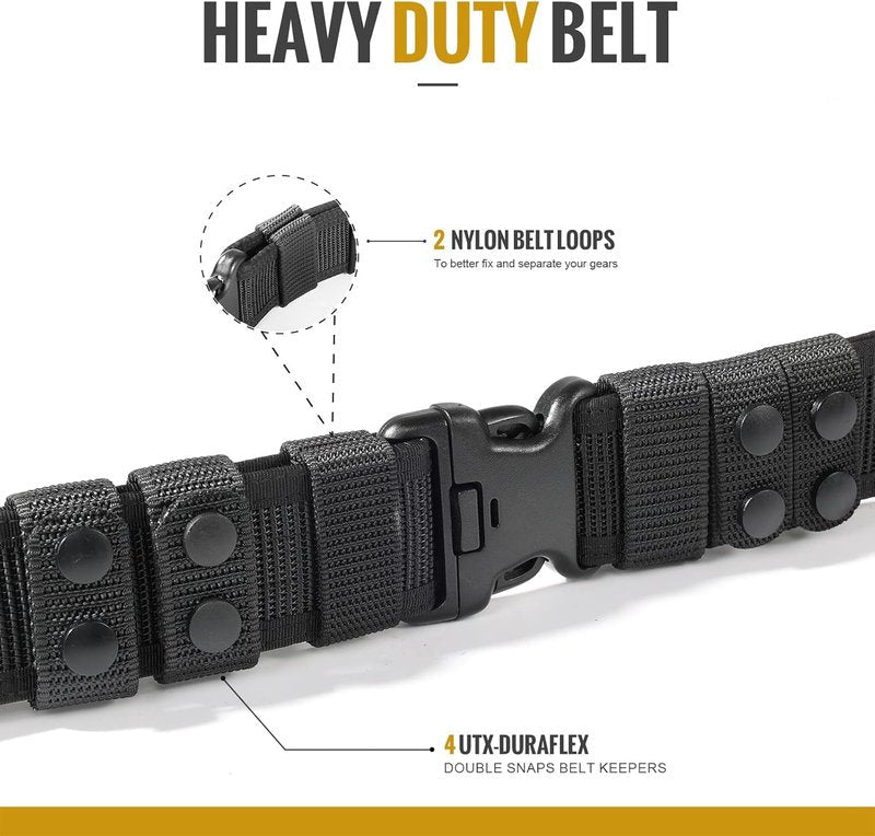 Police Duty Belt - 2" Nylon Security Belt for Law Enforcement | Includes 4 Belt Keepers