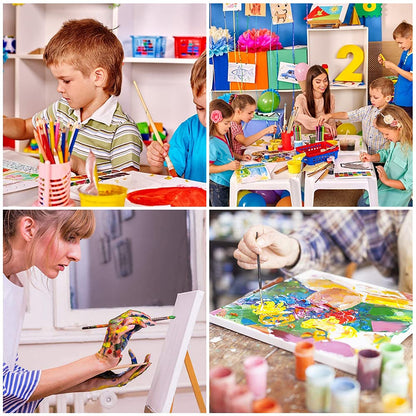 Blank Canvas Boards for Painting, Set of 8 Art Square Canvas Frame Panels, Board Stretcher Academy Acrylic Oil Water Painting, Stretched Wooden Frames, 100% Cotton, Canvases for Kids & Artist