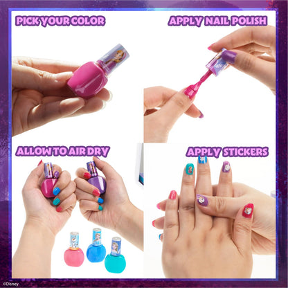 Disney Frozen 2 - Townley Girl Super Sparkly Cosmetic Makeup Set for Girls with Lip Gloss Nail Polish Nail Stickers - 11 Pcs|Perfect for Parties Sleepovers Makeovers| Birthday Gift for Girls 3 Yrs+