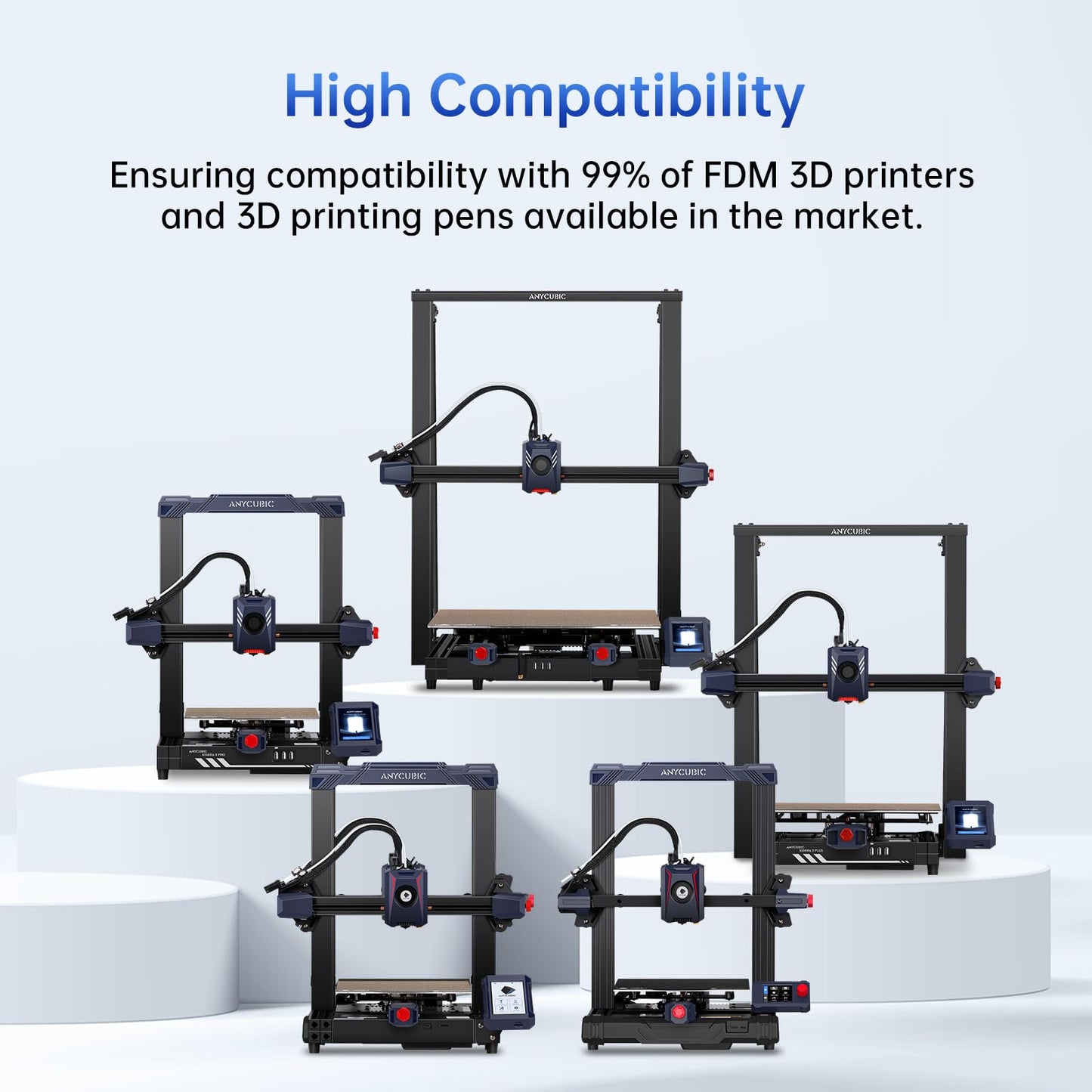 ANYCUBIC PLA+ 3D Printer Filament 1.75mm, High Toughness 3D Printing Filament, Dimensional Accuracy +/- 0.02mm, Print with Most FDM 3D Printers, Intelligent Identification，1KG Spool, Black