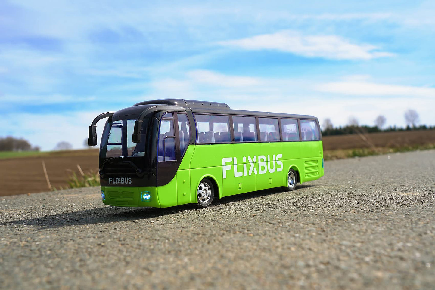 Carson 500907342 FlixBus 2.4GHz - 100% Ready to Drive, Toy Bus, Toy Car, Remote Controlled Car, for Children from 8 Years, Driving Time Approx. 60 Minutes, Colourful