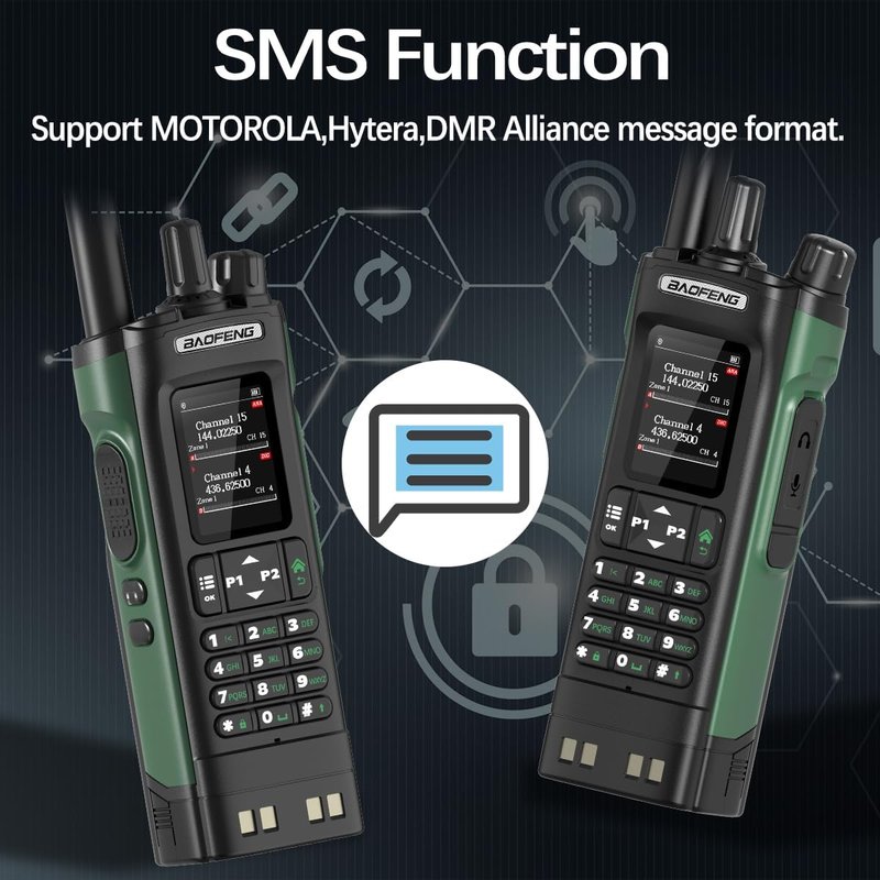 BAOFENG DM32 DMR Radio | Handheld Walkie Talkie with GPS & NOAA Weather | Long Range, 2500mAh Battery, USB-C Charging