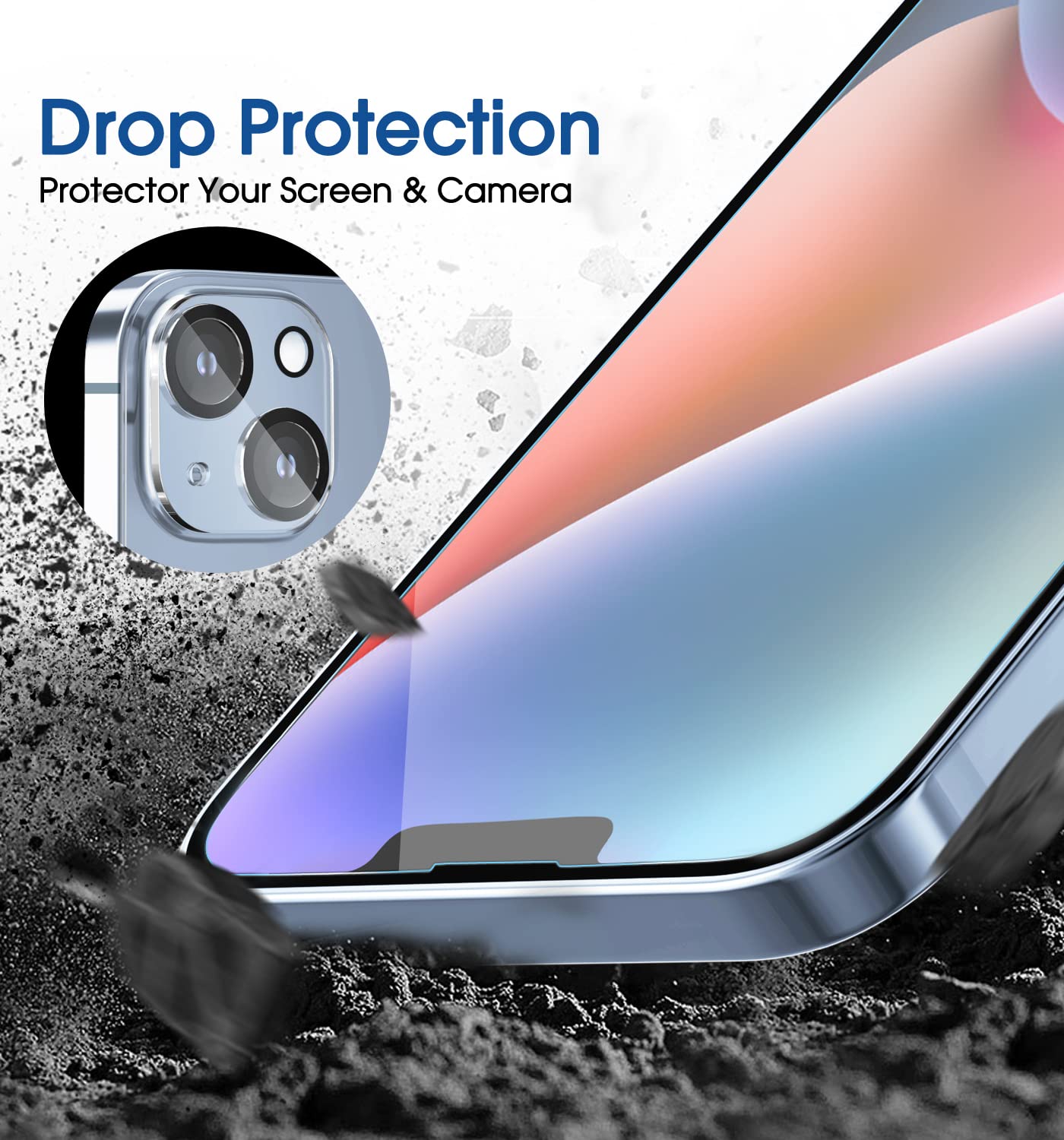 amFilm Auto-Alignment OneTouch for iPhone 16 [6.1''] Screen Protector + Camera Lens Protector, Tempered Glass, 30 seconds Installation, Bubble Free, Case Friendly, Anti-Scratch [2+2 Pack]